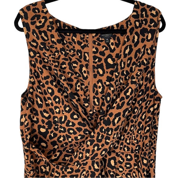Worthington Crop Jumpsuit Leopard Animal Print Sleeveless V Neck Size 1X - Picture 5 of 13